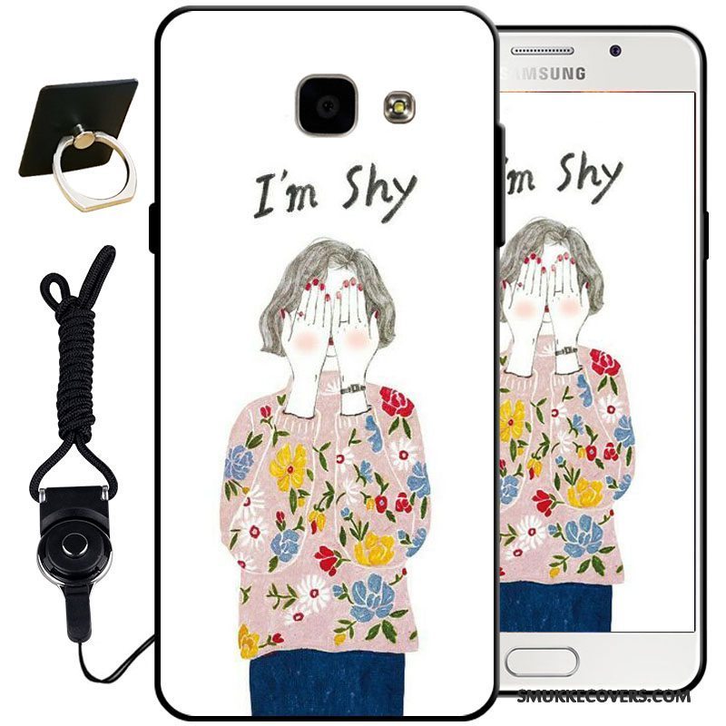 Etui Samsung Galaxy A5 2017 Silikone Anti-fald Sort, Cover Samsung Galaxy A5 2017 Blød Lyseblå Telefon