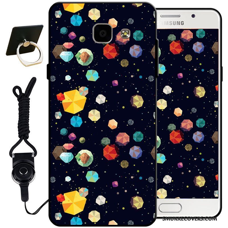 Etui Samsung Galaxy A5 2017 Silikone Anti-fald Sort, Cover Samsung Galaxy A5 2017 Blød Lyseblå Telefon