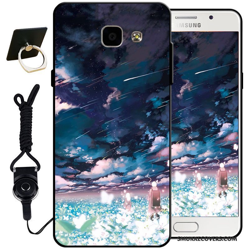 Etui Samsung Galaxy A5 2017 Silikone Anti-fald Sort, Cover Samsung Galaxy A5 2017 Blød Lyseblå Telefon