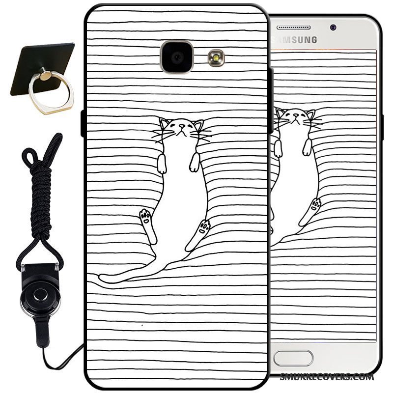 Etui Samsung Galaxy A5 2017 Silikone Anti-fald Sort, Cover Samsung Galaxy A5 2017 Blød Lyseblå Telefon