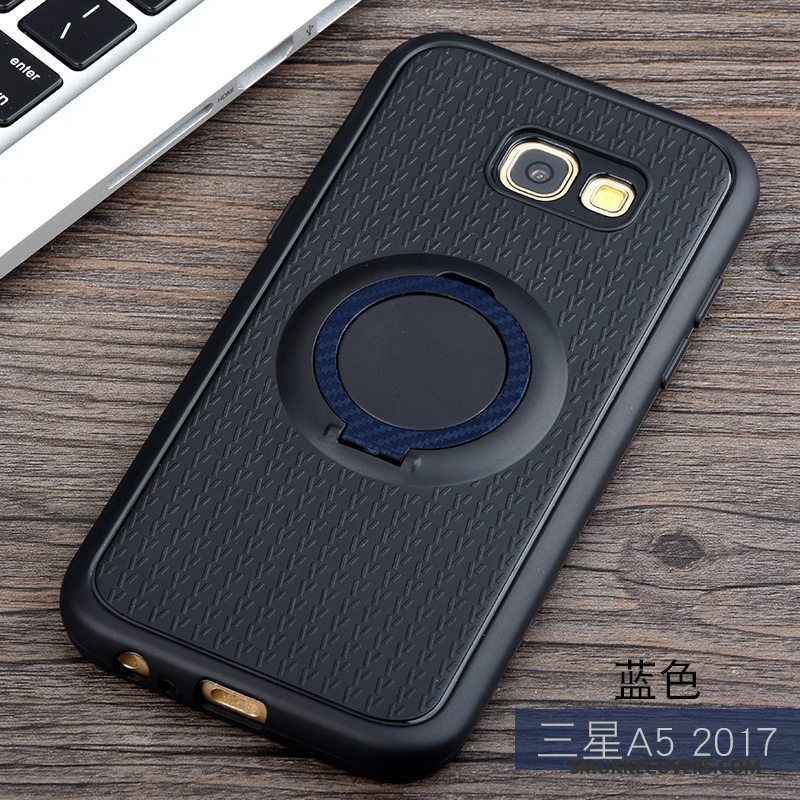 Etui Samsung Galaxy A5 2017 Silikone Magnetisk Telefon, Cover Samsung Galaxy A5 2017 Support Sort Ring
