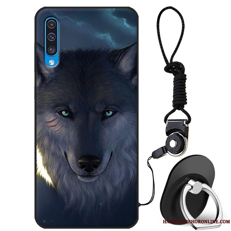 Etui Samsung Galaxy A50 Beskyttelse Anti-fald Mørkeblå, Cover Samsung Galaxy A50 Silikone Af Personlighed Trendy