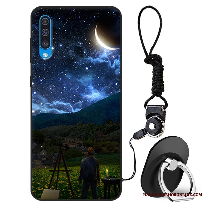 Etui Samsung Galaxy A50 Beskyttelse Anti-fald Mørkeblå, Cover Samsung Galaxy A50 Silikone Af Personlighed Trendy