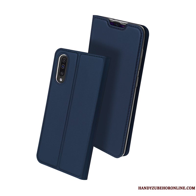 Etui Samsung Galaxy A50 Beskyttelse Blå Let Tynd, Cover Samsung Galaxy A50 Læder Kort Business