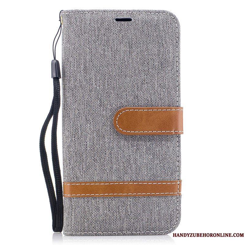 Etui Samsung Galaxy A50 Beskyttelse Kort Telefon, Cover Samsung Galaxy A50 Læder Denim Ny