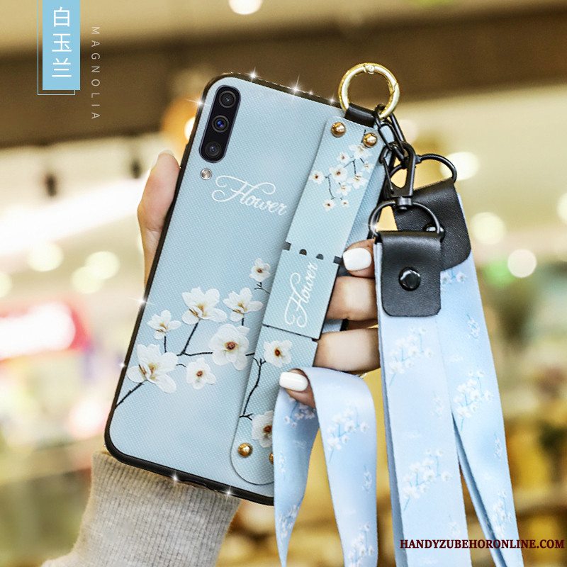 Etui Samsung Galaxy A50 Beskyttelse Korte Hængende Ornamenter, Cover Samsung Galaxy A50 Telefonblomster