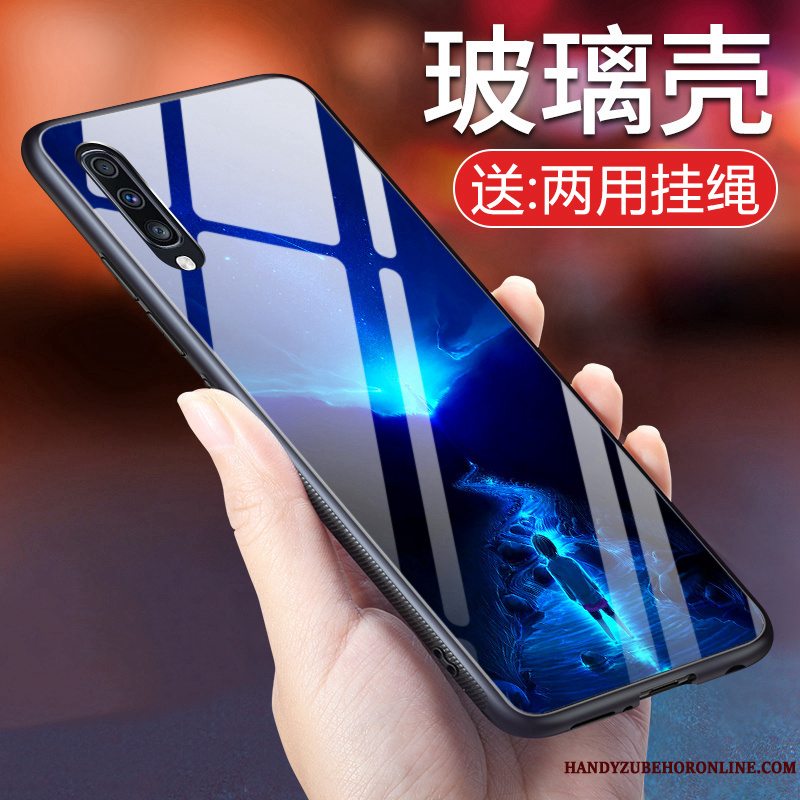 Etui Samsung Galaxy A50 Beskyttelse Telefonanti-fald, Cover Samsung Galaxy A50 Blød Blå Glas