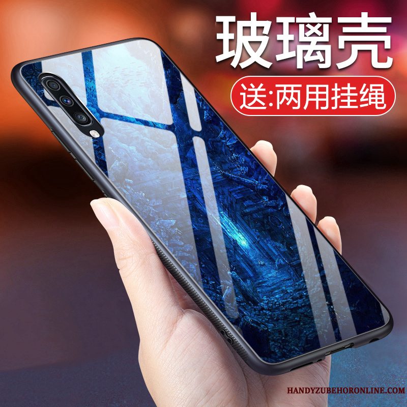 Etui Samsung Galaxy A50 Beskyttelse Telefonanti-fald, Cover Samsung Galaxy A50 Blød Blå Glas