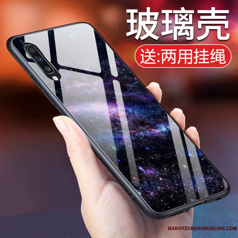 Etui Samsung Galaxy A50 Beskyttelse Telefonanti-fald, Cover Samsung Galaxy A50 Blød Blå Glas