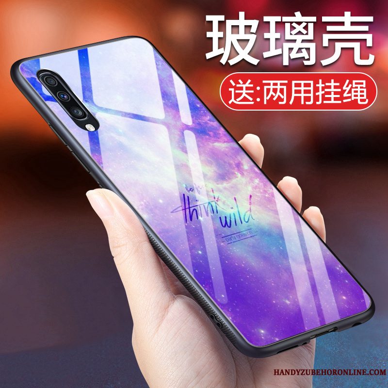 Etui Samsung Galaxy A50 Beskyttelse Telefonanti-fald, Cover Samsung Galaxy A50 Blød Blå Glas