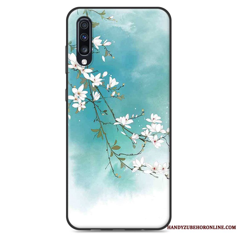 Etui Samsung Galaxy A50 Blød Af Personlighed Lille Sektion, Cover Samsung Galaxy A50 Vintage Telefonblå