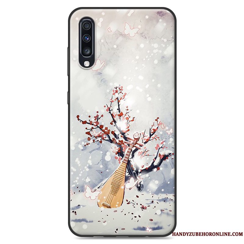 Etui Samsung Galaxy A50 Blød Af Personlighed Lille Sektion, Cover Samsung Galaxy A50 Vintage Telefonblå