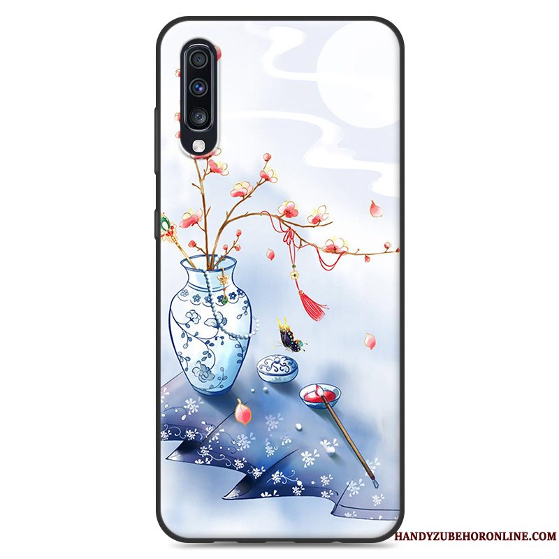 Etui Samsung Galaxy A50 Blød Af Personlighed Lille Sektion, Cover Samsung Galaxy A50 Vintage Telefonblå