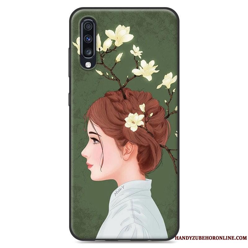 Etui Samsung Galaxy A50 Blød Frisk Af Personlighed, Cover Samsung Galaxy A50 Cartoon Telefongrøn