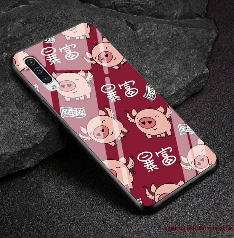 Etui Samsung Galaxy A50 Cartoon Glas Rød, Cover Samsung Galaxy A50 Tasker Anti-fald Telefon