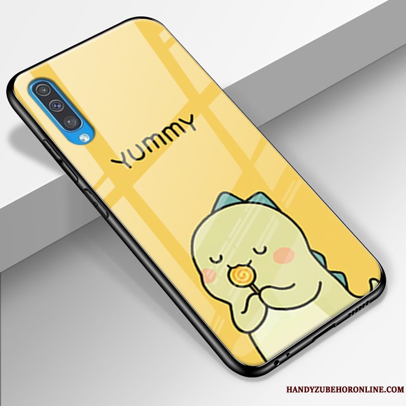 Etui Samsung Galaxy A50 Cartoon Gul Smuk, Cover Samsung Galaxy A50 Beskyttelse Glas Anti-fald