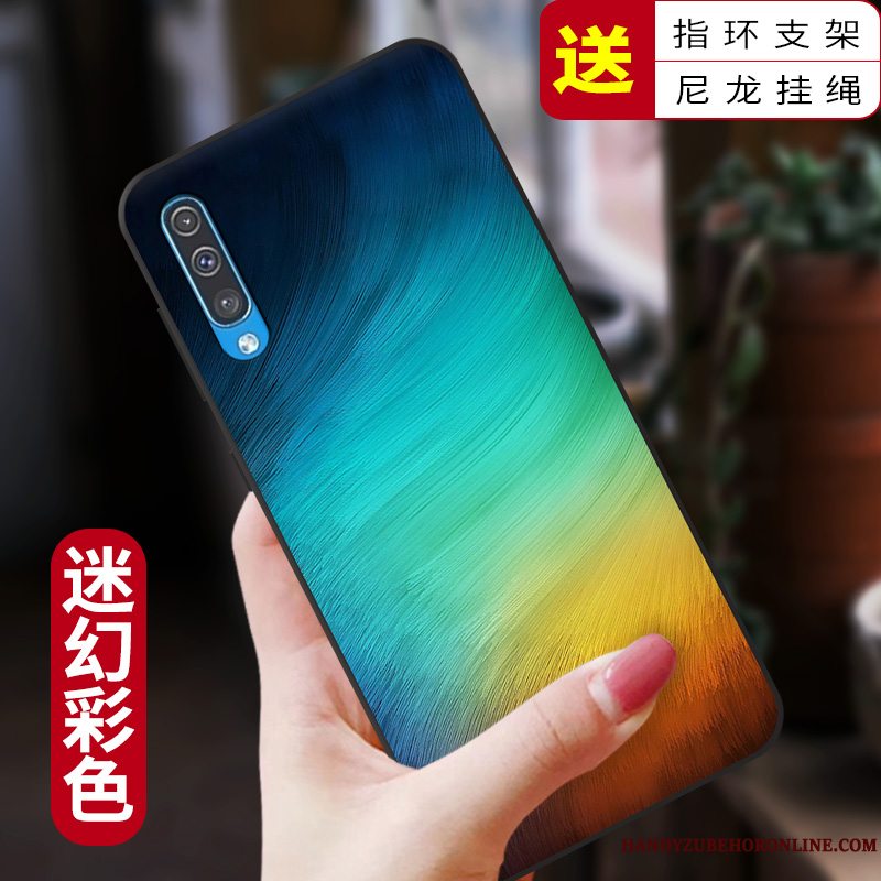 Etui Samsung Galaxy A50 Cartoon Mørkeblå Af Personlighed, Cover Samsung Galaxy A50 Silikone Anti-fald Smuk