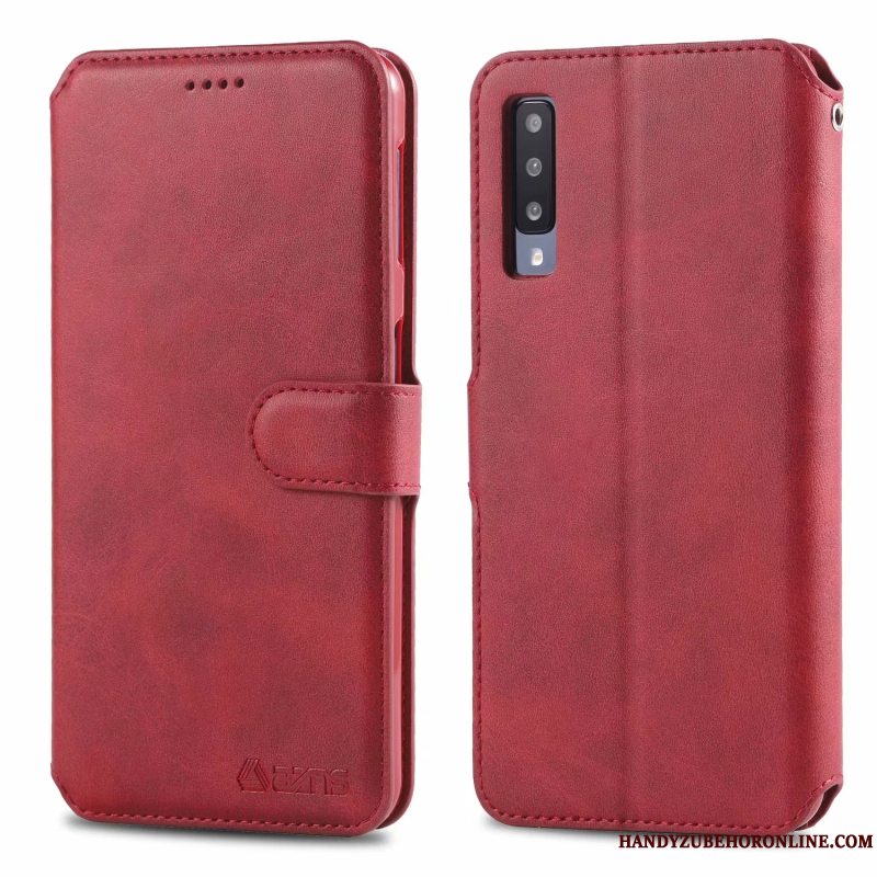 Etui Samsung Galaxy A50 Folio Hærdning Ny, Cover Samsung Galaxy A50 Tasker Hængende Ornamenter Skærmbeskyttelse