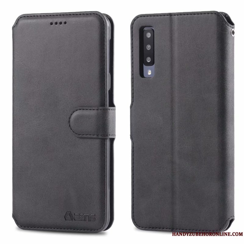 Etui Samsung Galaxy A50 Folio Hærdning Ny, Cover Samsung Galaxy A50 Tasker Hængende Ornamenter Skærmbeskyttelse