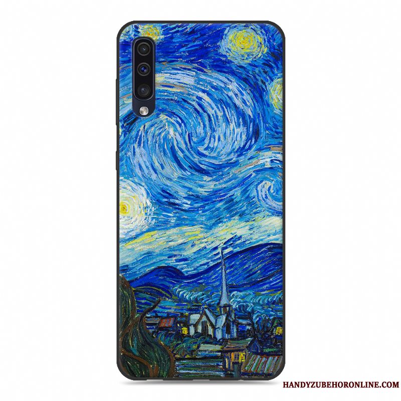 Etui Samsung Galaxy A50 Kreativ Anti-fald Blå, Cover Samsung Galaxy A50 Cartoon Trend Ny