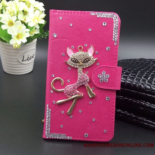 Etui Samsung Galaxy A50 Læder Hængende Ornamenter Telefon, Cover Samsung Galaxy A50 Folio Rød