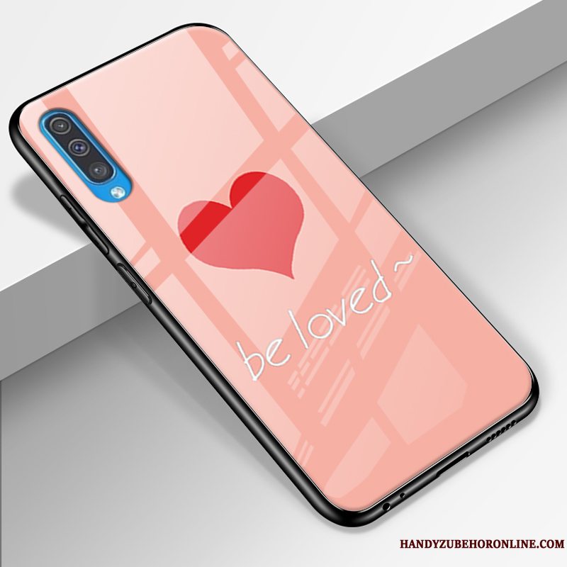 Etui Samsung Galaxy A50 Silikone Elskeren Kærlighed, Cover Samsung Galaxy A50 Beskyttelse Lyserød Trendy