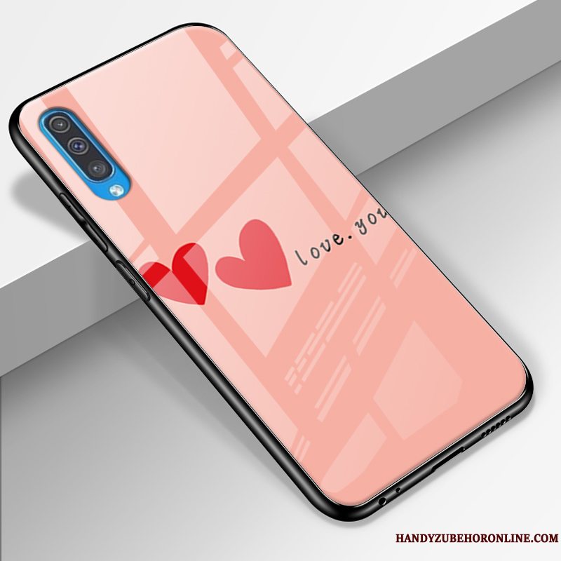 Etui Samsung Galaxy A50 Silikone Elskeren Kærlighed, Cover Samsung Galaxy A50 Beskyttelse Lyserød Trendy