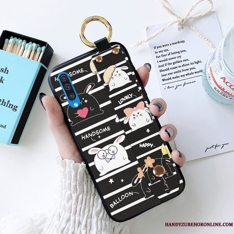 Etui Samsung Galaxy A50 Silikone Hvid Anti-fald, Cover Samsung Galaxy A50 Blød Telefonkanin