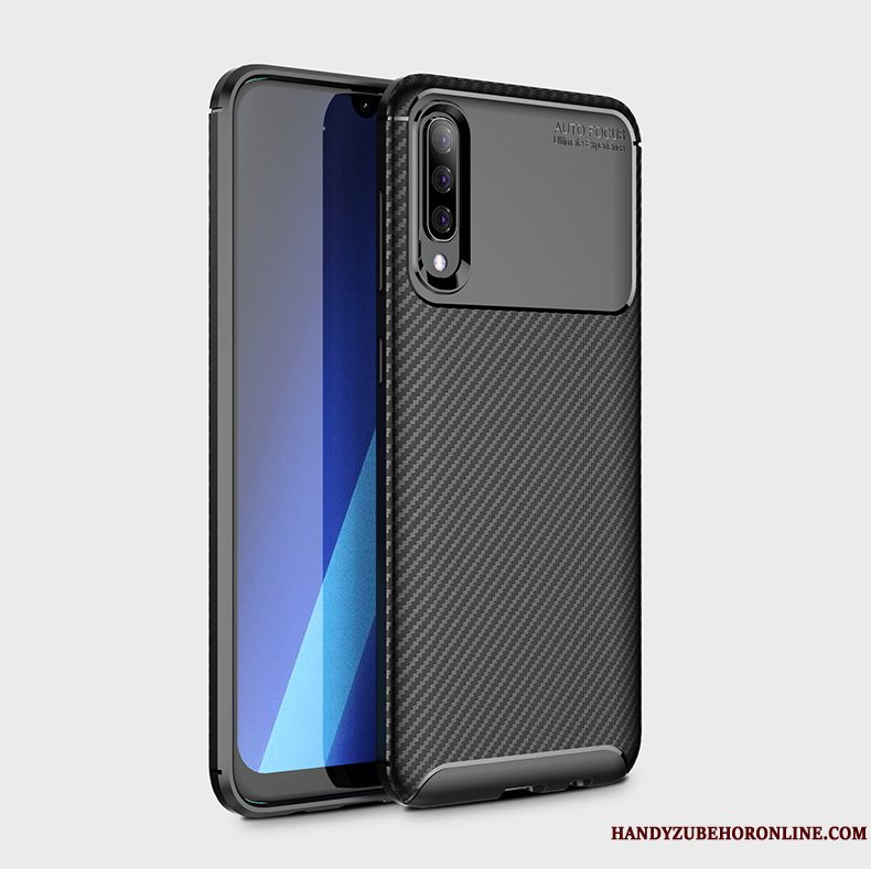 Etui Samsung Galaxy A50 Silikone Telefonfiber, Cover Samsung Galaxy A50 Blød Anti-fald Blå