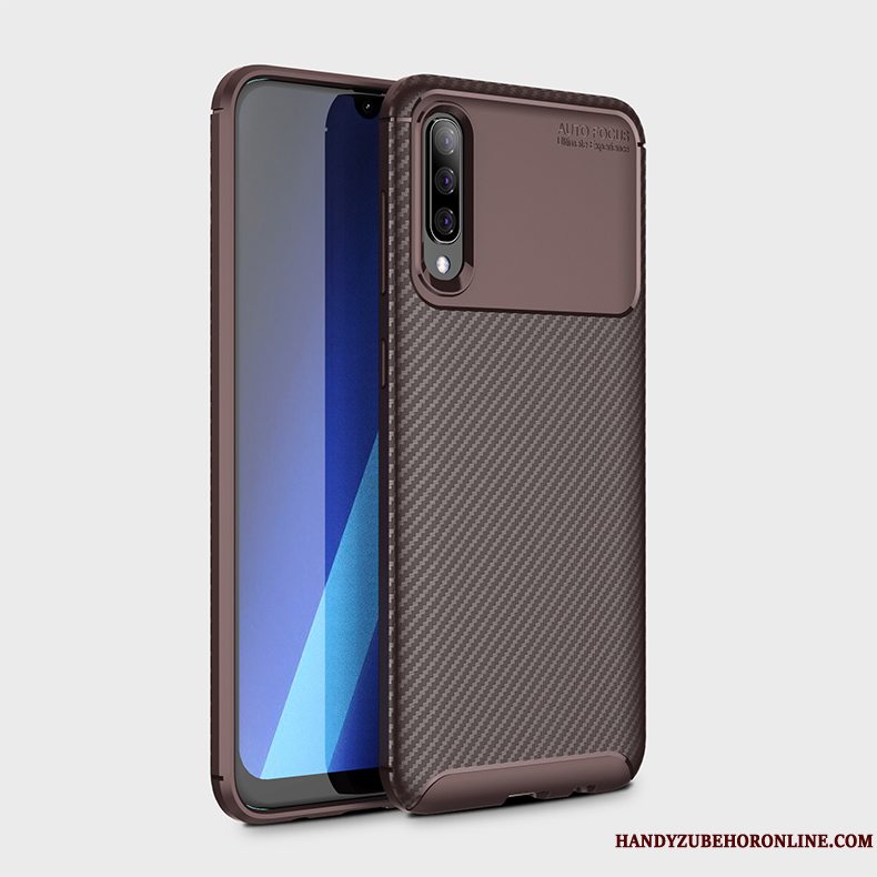 Etui Samsung Galaxy A50 Silikone Telefonfiber, Cover Samsung Galaxy A50 Blød Anti-fald Blå