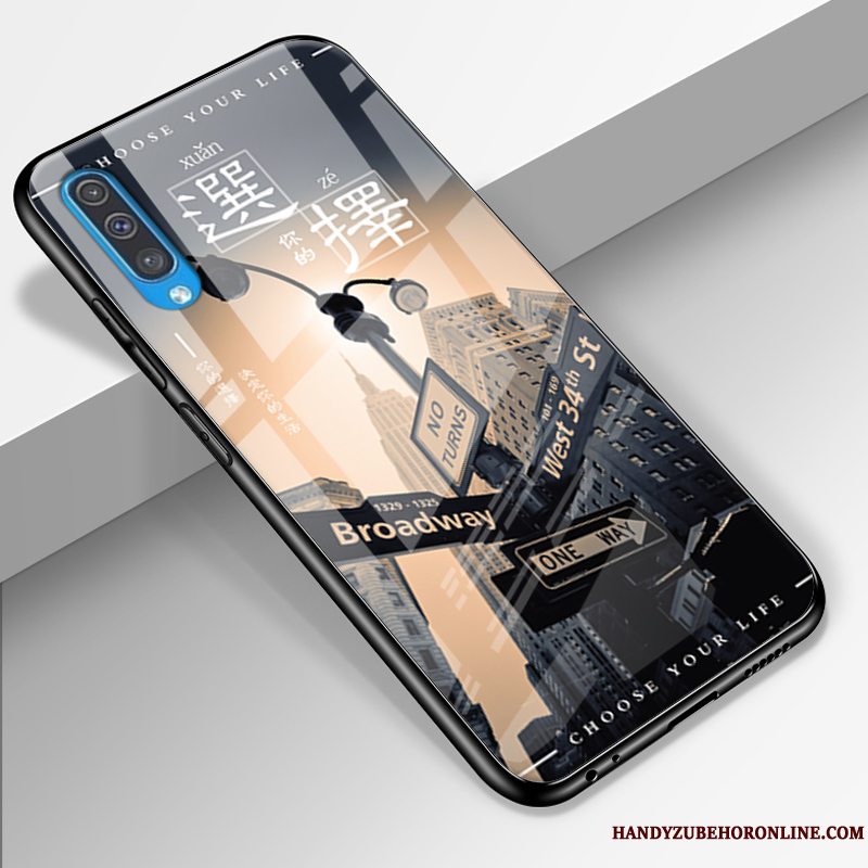 Etui Samsung Galaxy A50 Silikone Telefonglas, Cover Samsung Galaxy A50 Tasker Blå Trendy