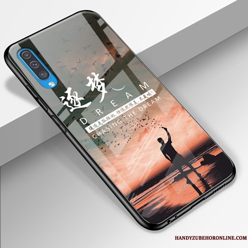 Etui Samsung Galaxy A50 Silikone Telefonglas, Cover Samsung Galaxy A50 Tasker Blå Trendy