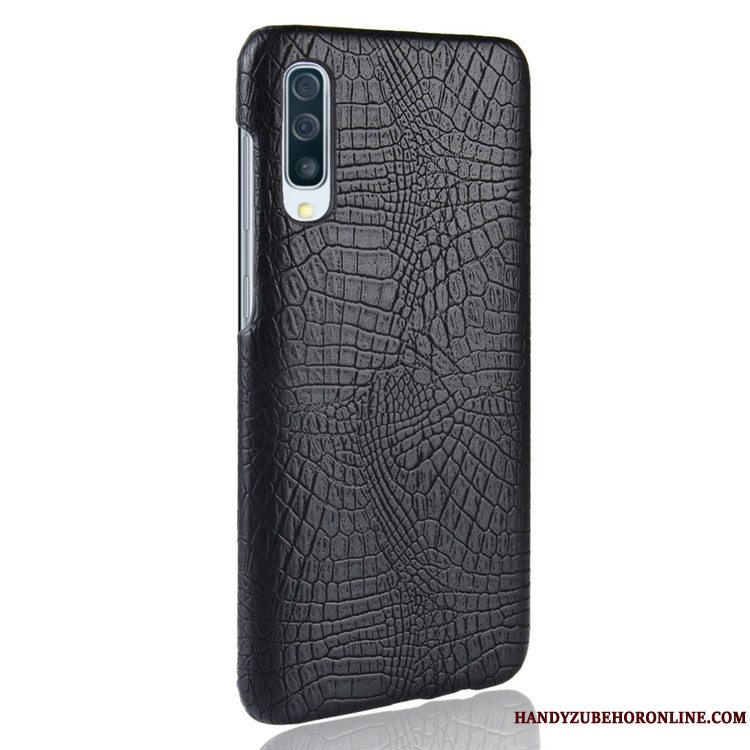 Etui Samsung Galaxy A50 Tasker Krokodille Mønster Blå, Cover Samsung Galaxy A50 Læder Hård Telefon