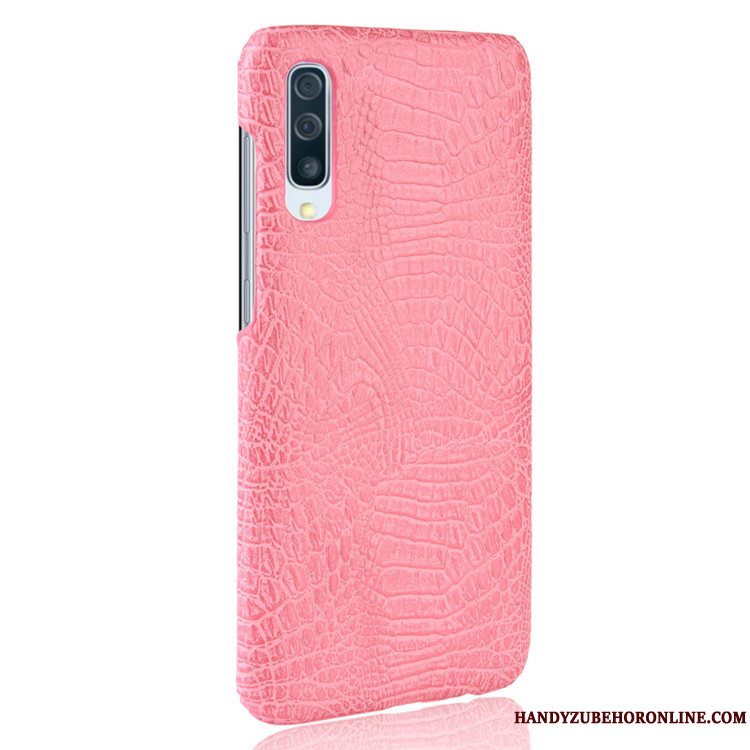 Etui Samsung Galaxy A50 Tasker Krokodille Mønster Blå, Cover Samsung Galaxy A50 Læder Hård Telefon