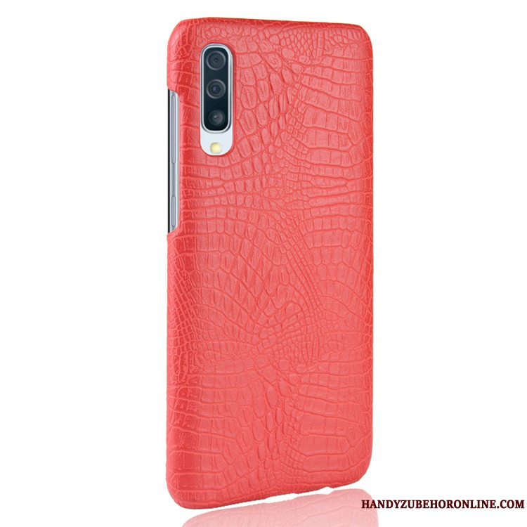 Etui Samsung Galaxy A50 Tasker Krokodille Mønster Blå, Cover Samsung Galaxy A50 Læder Hård Telefon