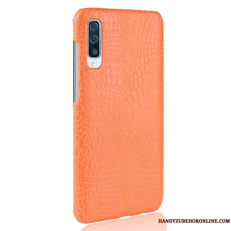 Etui Samsung Galaxy A50 Tasker Krokodille Mønster Blå, Cover Samsung Galaxy A50 Læder Hård Telefon