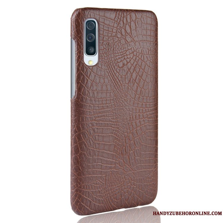 Etui Samsung Galaxy A50 Tasker Krokodille Mønster Blå, Cover Samsung Galaxy A50 Læder Hård Telefon