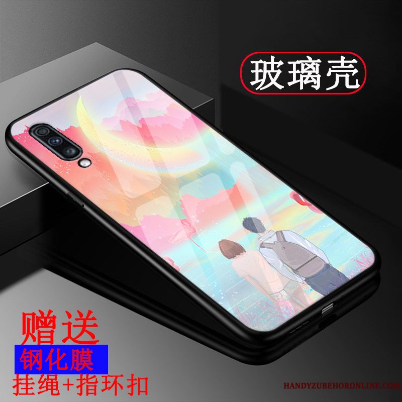 Etui Samsung Galaxy A50 Tasker Tilpas Glas, Cover Samsung Galaxy A50 Silikone Blå Telefon