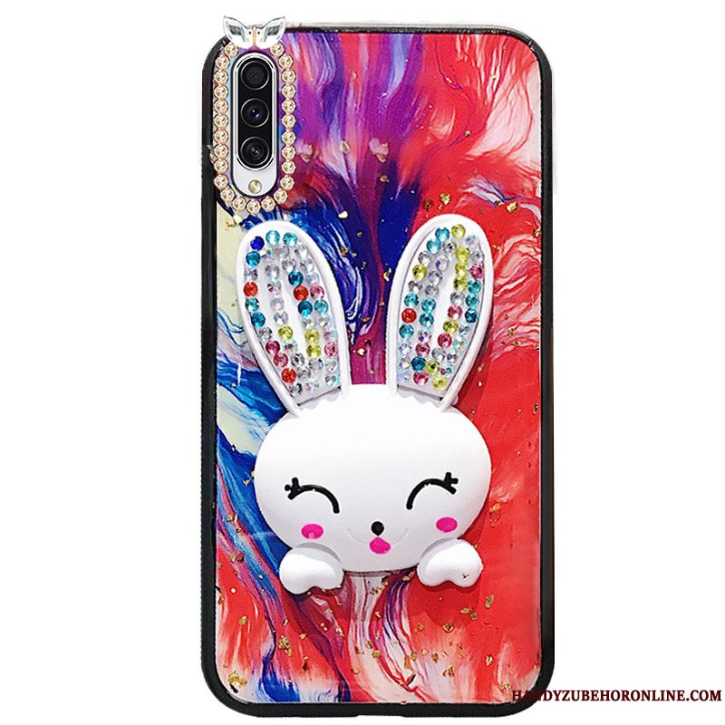 Etui Samsung Galaxy A50s Beskyttelse Pels Bold Telefon, Cover Samsung Galaxy A50s Blød Hængende Ornamenter Rød