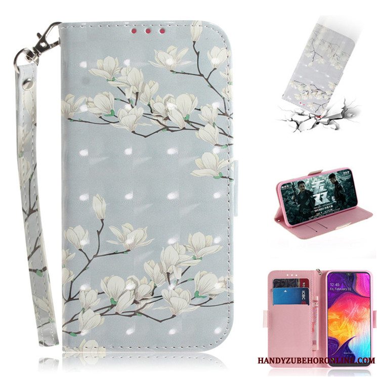 Etui Samsung Galaxy A50s Blød Anti-fald Smuk, Cover Samsung Galaxy A50s Læder Telefonlyserød