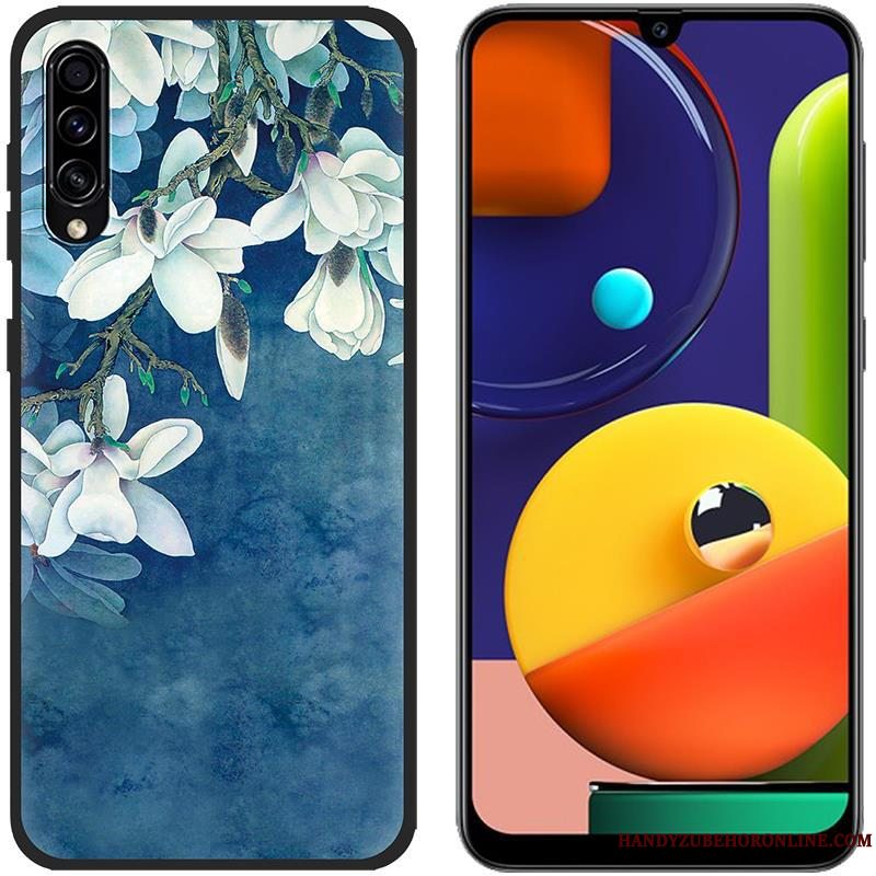 Etui Samsung Galaxy A50s Blød Klud Blå, Cover Samsung Galaxy A50s Silikone Telefonanti-fald