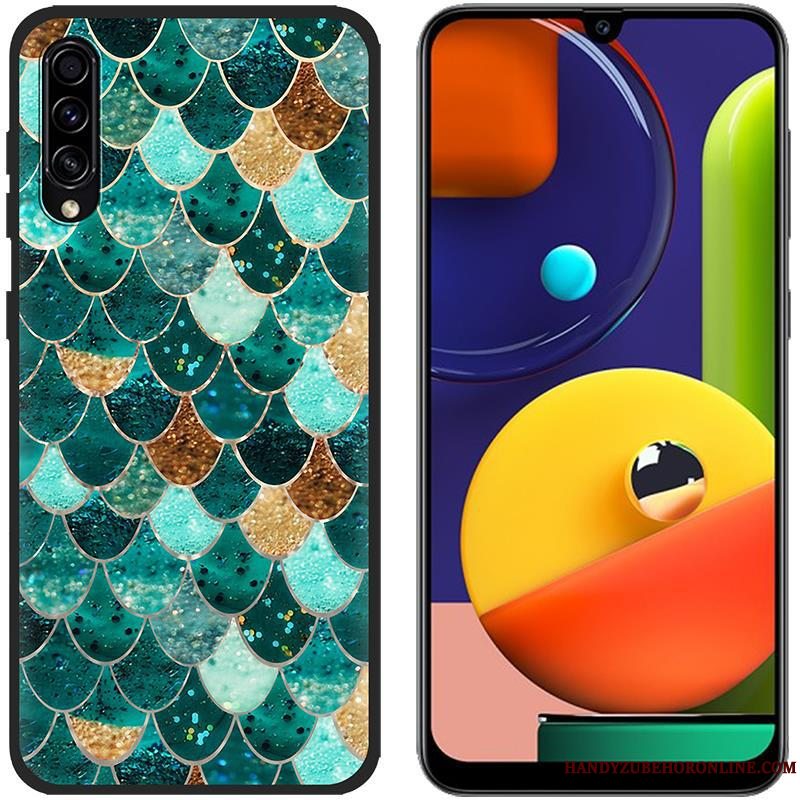 Etui Samsung Galaxy A50s Blød Klud Blå, Cover Samsung Galaxy A50s Silikone Telefonanti-fald