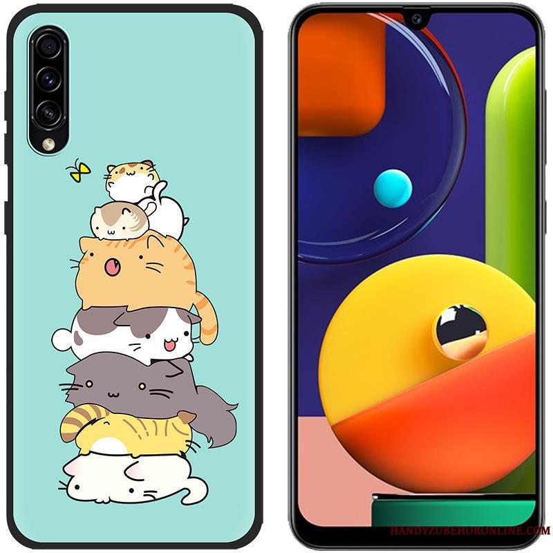 Etui Samsung Galaxy A50s Blød Klud Blå, Cover Samsung Galaxy A50s Silikone Telefonanti-fald