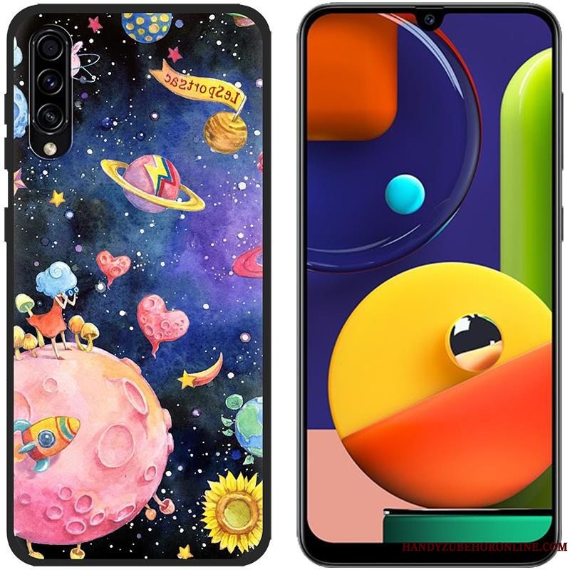 Etui Samsung Galaxy A50s Blød Klud Blå, Cover Samsung Galaxy A50s Silikone Telefonanti-fald