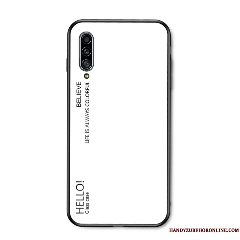 Etui Samsung Galaxy A50s Silikone Net Red Anti-fald, Cover Samsung Galaxy A50s Blød Hvid Gradient