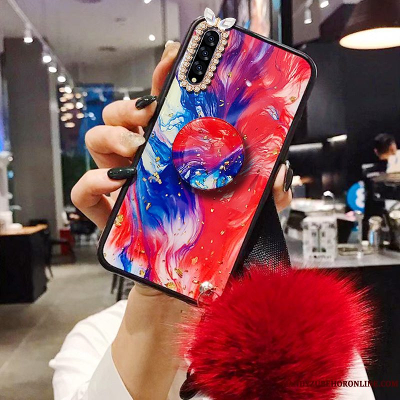 Etui Samsung Galaxy A50s Strass Rød Hård, Cover Samsung Galaxy A50s Beskyttelse