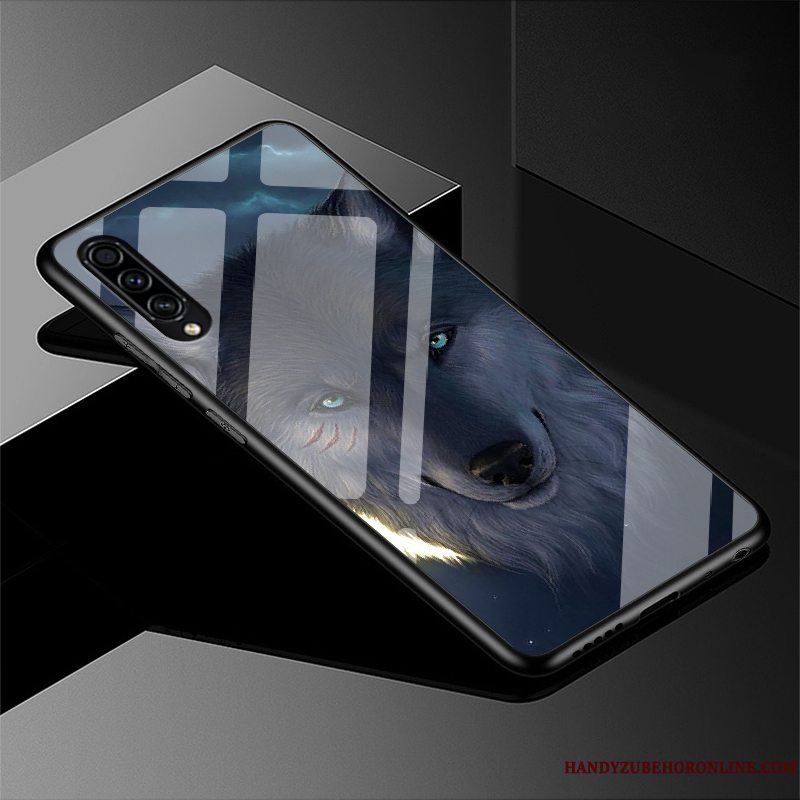 Etui Samsung Galaxy A50s Tasker Anti-fald Trendy, Cover Samsung Galaxy A50s Cartoon Blå Nubuck