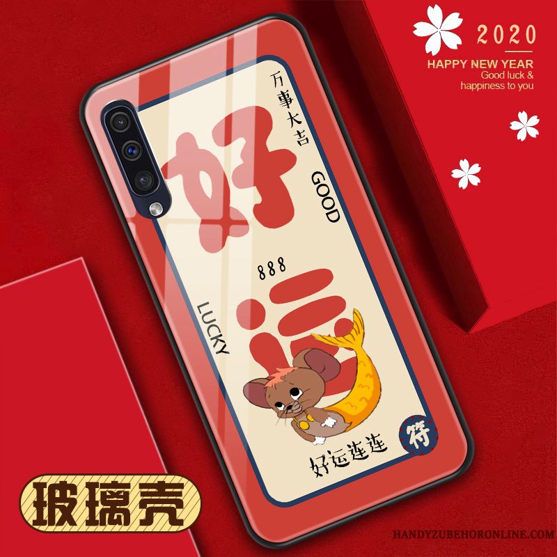 Etui Samsung Galaxy A50s Tasker Rotte Telefon, Cover Samsung Galaxy A50s Blå Glas