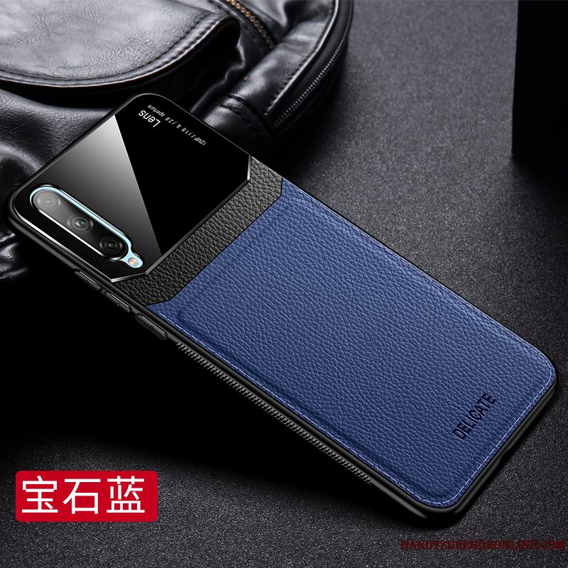 Etui Samsung Galaxy A50s Tasker Telefonmønster, Cover Samsung Galaxy A50s Læder Spejl Rød