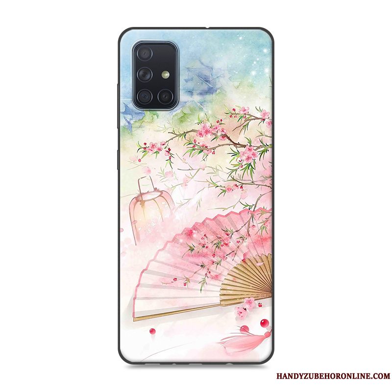 Etui Samsung Galaxy A51 Beskyttelse Kinesisk Stil Blå, Cover Samsung Galaxy A51 Vintage Telefontrend